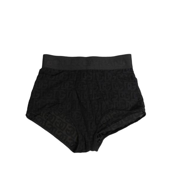 Dolce & Gabbana Black Cotton DG Logo High Waist Girdle Women's Underwear
